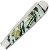 Elk Ridge Gentleman's Trapper White & Black Folding Stainless Pocket Knife 42452BK