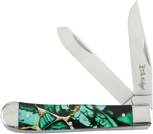 Elk Ridge Gentleman's Trapper Dark Green Folding Stainless Pocket Knife 42452DG