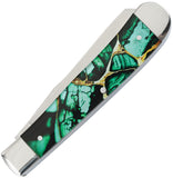 Elk Ridge Gentleman's Trapper Dark Green Folding Stainless Pocket Knife 42452DG