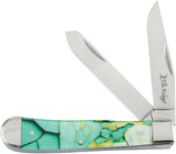 Elk Ridge Gentleman's Trapper Light Green Folding Stainless Pocket Knife 42452LG