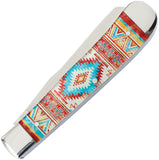 Elk Ridge Gentleman's Trapper Orange Aztec Folding Stainless Pocket Knife 42452OR