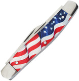 Elk Ridge Gentleman's Stockman USA Flag Folding Stainless Pocket Knife 42453AF