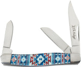 Elk Ridge Gentleman's Stockman Blue Aztec Folding Stainless Pocket Knife 42453BL