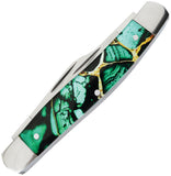 Elk Ridge Gentleman's Stockman Dark Green Folding Stainless Pocket Knife 42453DG