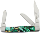 Elk Ridge Gentleman's Stockman Dark Green Folding Stainless Pocket Knife 42453DG