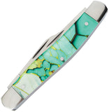 Elk Ridge Gentleman's Stockman Light Green Folding Stainless Pocket Knife 42453LG