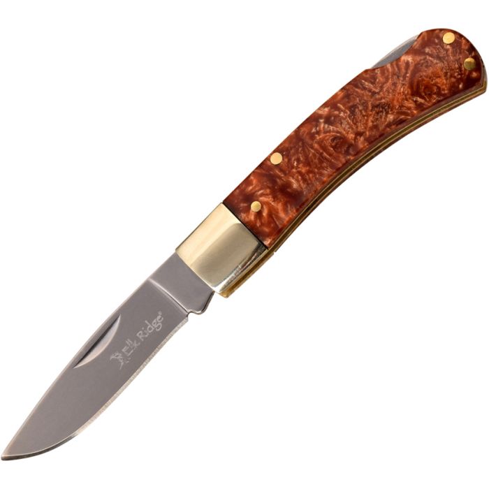 Elk Ridge Lockback Brown Resin Folding 3Cr13 Stainless Pocket Knife 95 ...