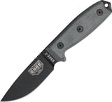 ESEE 8.25" Model 3 Standard Edge Fixed Blade Black Micarta Handle Knife 3PB
