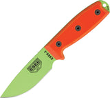 ESEE Model 3 Standard Edge Fixed Venom Green Blade Orange G10 Handle Knife 3PMVG