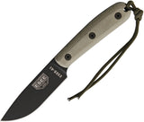 ESEE Model 4 Modified Tan Canvas Micarta Handle Fixed Blade Knife 8.875" + Sheath 4HM
