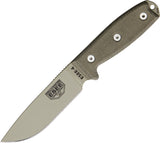 ESEE Model 4 Plain Edge Fixed Desert Tan Blade OD Green Knife + Sheath 4PMBDT