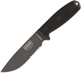 ESEE Model 4 Serrated Tactical Fixed Blade Removable Handle Knife + Sheath 4STGB