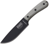 ESEE Model 6 Fixed Black Drop Pt Blade w/ Modified Green Canvas Handle Knife 6HM