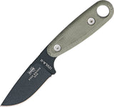 ESEE Izula II Black Fixed Carbon Steel Blade Green Handle Knife + Kit IZ2BKIT