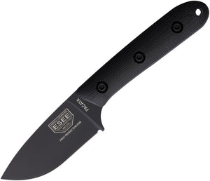 ESEE Pacaya Black Canvas Micarta CPM-3V Fixed Blade Knife w/ Sheath PACAYA3VB