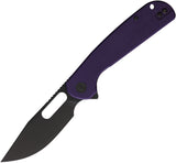 Eutektik Trinity Linerlock Purple G10 Folding Black 14C28N Sandvik Pocket Knife 022