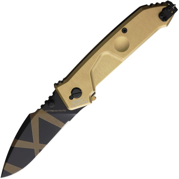 Extrema Ratio MF1 Linerlock Desert Warfare Tan Aluminum Folding Bohler N690 Knife 0133DW