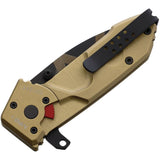 Extrema Ratio MF0 T Linerlock Desert Tan Aluminum Folding N690 Knife 0148DW