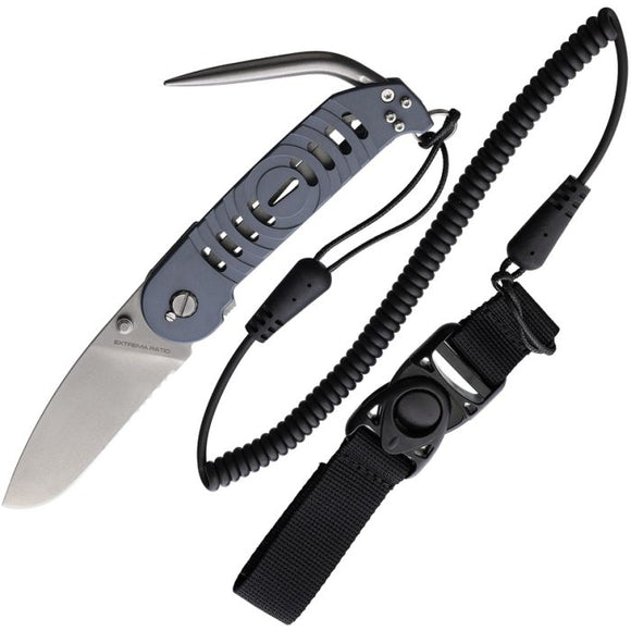 Extrema Ratio BF2 HELMSMAN Dive Linerlock Gray Aluminum Folding N690 Knife 0163SW