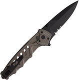 Extrema Ratio Caimano Nero N.A. Linerlock Tactical Mud Aluminum Folding N690 Knife 0166BLKTM