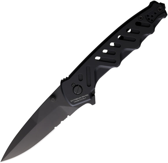 Extrema Ratio Caimano Nero N.A. Linerlock Black Aluminum Folding N690 Knife 0166BLK