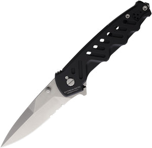 Extrema Ratio Caimano Nero N.A. Linerlock Black Aluminum Folding N690 Knife 0166SATBLK