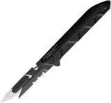 Extrema Ratio Ferrum Rescue Linerlock Black Aluminum Folding N690 Knife 0365BLKBLK