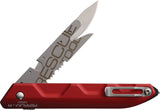 Extrema Ratio Ferrum Rescue Linerlock Red Aluminum Folding N690 Knife 0365SWRED