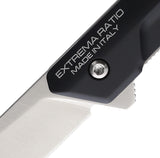 Extrema Ratio Ferrum E Linerlock Black Aluminum Folding N690 Pocket Knife 0366SATBLK