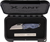 Extrema Ratio X-Ant Limited Edition Framelock Blue Titanium Folding Tungsten Carbide Knife 0467MDTI