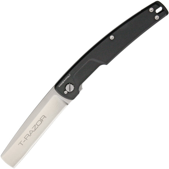 Extrema Ratio T Folding Razor Black Handle Satin Bohler N690 Steel Blade 1000139