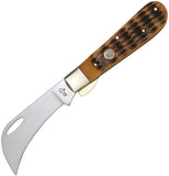 Frost Cutlery Hawkeye Peach Seed Bone Hawkbill Folding Knife 14441TPS