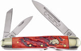 Frost Locking Whittler Dark Red Jig Bone Handle Folding Knife 1 of 300 DG116DRJB