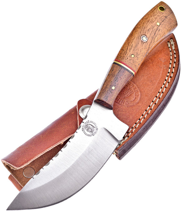 Frost Skinner Walnut Handle Stainless Fixed Knife with Sheath CW022WW
