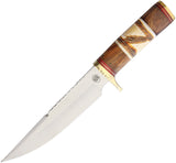 Frost Cutlery Chipaway Spirit Feather Bone Wood Handle Fixed Knife + Sheath W662