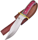 Frost Cutlery Bowie 10.5" Stainless Fixed Frostwood Handle Knife with Leather Sheath CW677FW