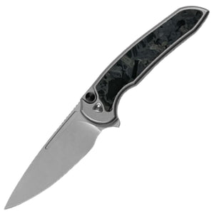 Ferrum Forge Knife Works Stinger Button Lock Shred CF Folding Knife 013SCF