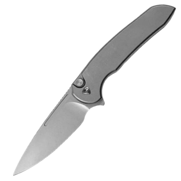 Ferrum Forge Knife Works Stinger Button Lock Titanium Folding Nitro-V Knife 013