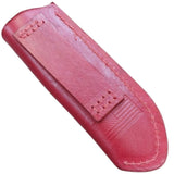 Firehawk Forge Custom Red & Green & Pink Resin Acrylic 1095 Fixed Blade Knife w/ Red Leather Sheath F002