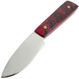 Firehawk Forge Custom Red & Green & Pink Resin Acrylic 1095 Fixed Blade Knife w/ Red Leather Sheath F002