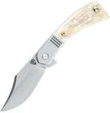 Finch Snub Nose Bolster Lock Mother of Pearl Folding 154CM Pocket Knife CSN700