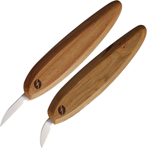 Flexcut Precision Detail Pro Tan Wood Carbon Steel 2pc Fixed Blade Knife Set FP100