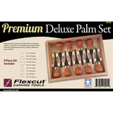 Flexcut Premium Deluxe Cherry Wood 9pc Carving Knives Palm Tool Set FRP405