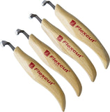 Flexcut Right-Handed Scorp Tan Wood Carbon Steel 4pc Carving Knives Set KN150