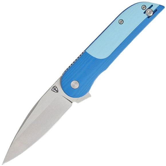 Finch Devil's Finger Linerlock Blue Echo G10 Folding 14C28N Pocket Knife DF021