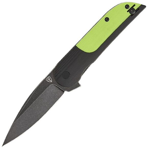 Finch Devil's Finger Linerlock Neon Burn Green & Black G10 Folding 14C28N Pocket Knife DF022