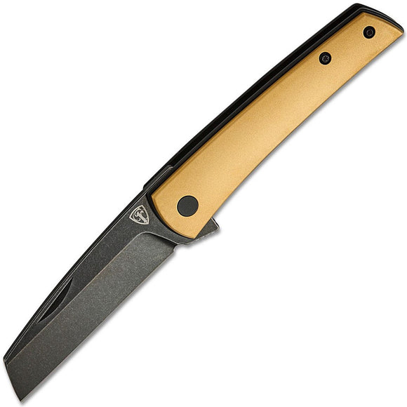 Finch Oxbow Linerlock Brass Folding Bohler N690 Pocket Knife OX800