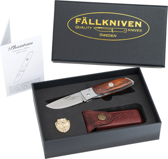 Fallkniven Phantom Anniversary Linerlock Ironwood Folding Elmax Pocket Knife PHANNIV