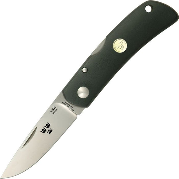 Fallkniven Tre Kronor Lockback Black Folding 3G Steel Drop Pt Pocket Knife TK4