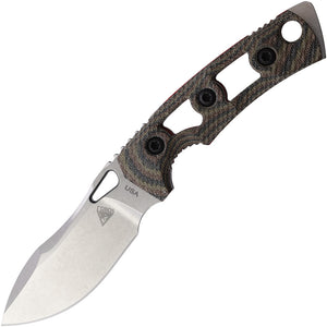 Fobos Knives Tier 1 Mini Mini Camo Micarta Stainless Fixed Blade Knife 077